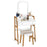 Vanity Table Set with Cushioned Stool and Large Mirror