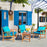 4 Pcs Wooden Patio Furniture Set Table Sofa Chair Cushioned Garden