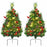 Set of 2 29 Inch Battery Powered Pre-lit Pathway Holiday Christmas Trees