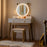 Vanity Set with 3-Color Lighted Touch Screen Dimming Mirror and 4 Drawers