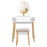 Wooden Makeup Dressing Mirror Table Set with Drawer