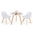Modern Kids Activity Play Table and 2 Chairs Set with Beech Leg Cushion-White