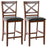 Set of 2 Bar Stools 25 Inch Counter Height Chairs with