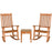 3 Pieces Eucalyptus Rocking Chair Set with Coffee Table