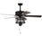 50 Inches Ceiling Fan with Lights Reversible Blades and Pull Chain Control-Black