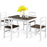 5 Pieces Solid Wood Compact Kitchen Dining Set-Walnut