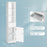 Bathroom Tall Freestanding Storage Cabinet with Open Shelves and Drawer-White