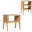 2 Pieces Bamboo Nightstand Sofa Table with Storage Shelf