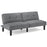 Convertible Folding Futon Sofa Bed with 6-Position Adjustable Backrest-Gray