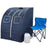 Durasage Oversized Portable Personal Steam Sauna Spa for Relaxation at Home, 60 Minute Timer, 800 Watt Steam Generator, Chair Included - Satin Blue