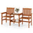2-Seater Outdoor Patio Furniture Set with 1.57 Inch Umbrella Hole