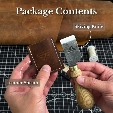 2-Piece Straight and Round (Half Moon) Leather Knife Set