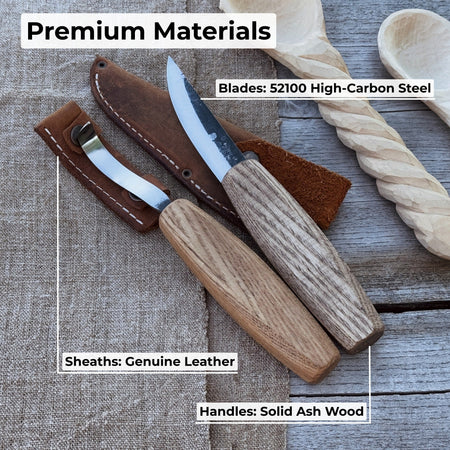 2-Piece Wooden Spoon Carving Set