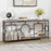 2-Tier Faux Marble Top Console Table with Storage Shelf for Hallway-Rustic Brown