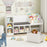 Kids Bookcase with Reading Nook 4-in-1 Standing Toy Organizer-White