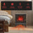 1400W Electric Stove Heater with 3-Level Flame Effect and 3-Sided View-Black