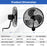 20 Inch Wall Mount Fan with 3 Fan Speeds and Adjustable Tilt Head-Black