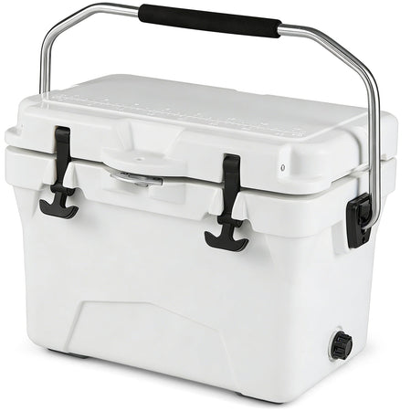20 Quart Portable Hard Cooler with Built-in Ruler and Bottle