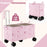 Large Foldable Utility Cart with 2-Tier Storage Crates and Telescoping Handle