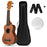 21 Inch Soprano Mahogany Wooden Ukelele Set with Adjustable Strap