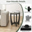 23.5 Inch Round End Side Table with Tempered Glass Tabletop-Black