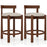 24 Inch Counter Height Bar Stools Set of 2 with Backrests and Footrests-Beige