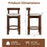 24 Inch Counter Height Bar Stools Set of 2 with Backrests and Footrests-Beige