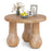 24" Small Solid Mahogany Wood Coffee Table with Thickened Top and Column Legs