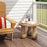 24" Small Solid Mahogany Wood Coffee Table with Thickened Top and Column Legs