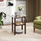24 Inch 2-Tier Square Glass Coffee Table Center Table with Storage Shelf-Brown