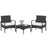 3-Piece Patio Furniture Set Rattan Bistro Chairs with Table-Beige