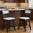 25 Inch Bar Stools Set of 2 with Upholstered Backrest and 360¬∞ Rotation Seat-Black