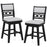 25 Inch Bar Stools Set of 2 with Upholstered Backrest and 360¬∞ Rotation Seat-Black