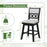 25 Inch Bar Stools Set of 2 with Upholstered Backrest and 360¬∞ Rotation Seat-Black