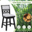 25 Inch Bar Stools Set of 2 with Upholstered Backrest and 360¬∞ Rotation Seat-Black