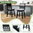 25 Inch Bar Stools Set of 2 with Upholstered Backrest and 360¬∞ Rotation Seat-Black