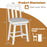 25 Inch Modern Bar Stools Set of 2 with Upholstered and 360¬∞ Rotation Seat-White
