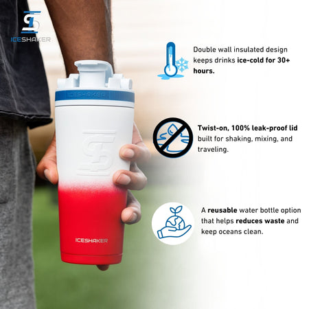Ice Shaker Ombre Series 26oz Shaker Bottles