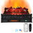 26 Inch WiFi Infrared Quartz Electric Fireplace Insert Logs Heater with Realistic Lemonwood Logs-Black