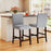 26 inch Counter Height Chairs Set of 2 with Padded Seat and Backrest-Gray