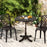27Inch Round Cast Aluminum Patio Bistro Table with Hollow Top-Copper
