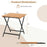 28 Inch Patio Folding Square Table with Slatted Tabletop for Backyard Porch