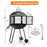 28 Inch Portable Fire Pit on Wheels with Log Grate-Black