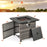29 Inch Propane Rattan Firepit Table with Lava Rocks and Protective Cover-Gray