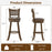 29 Inches Swivel Counter Height Barstool Set of 2 with Rattan Backrest and Footrest-Brown