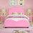 Twin Size Upholstered Platform Toddler Bed with Wood Slat Support