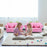 Kids Strawberry Armrest Chair Sofa with 2 Cute Strawberry Pillows-Pink