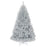6 Feet Hinged Unlit Artificial Silver Tinsel Christmas Tree with Metal Stand