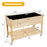 Wood Elevated Planter Bed with Lockable Wheels Shelf and Liner