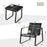 3 Pieces Patio Bistro Furniture Set with Glass Top Table Garden Deck-Black